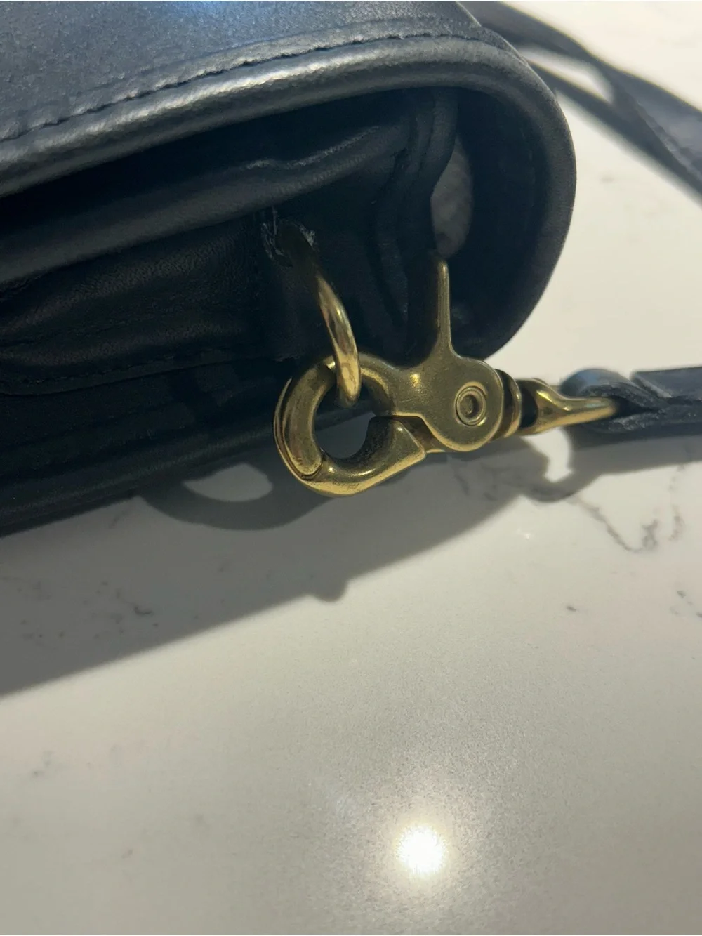 Vintage COACH Penny Pocket Purse 9755 Navy Blue Leather Crossbody Bag - Picture 7 of 7